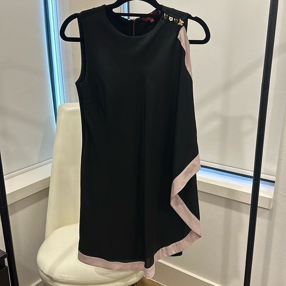 Ted Baker dress • size: 0 • cute “cape” detail on one side + gold buttons - Picture 1 of 7
